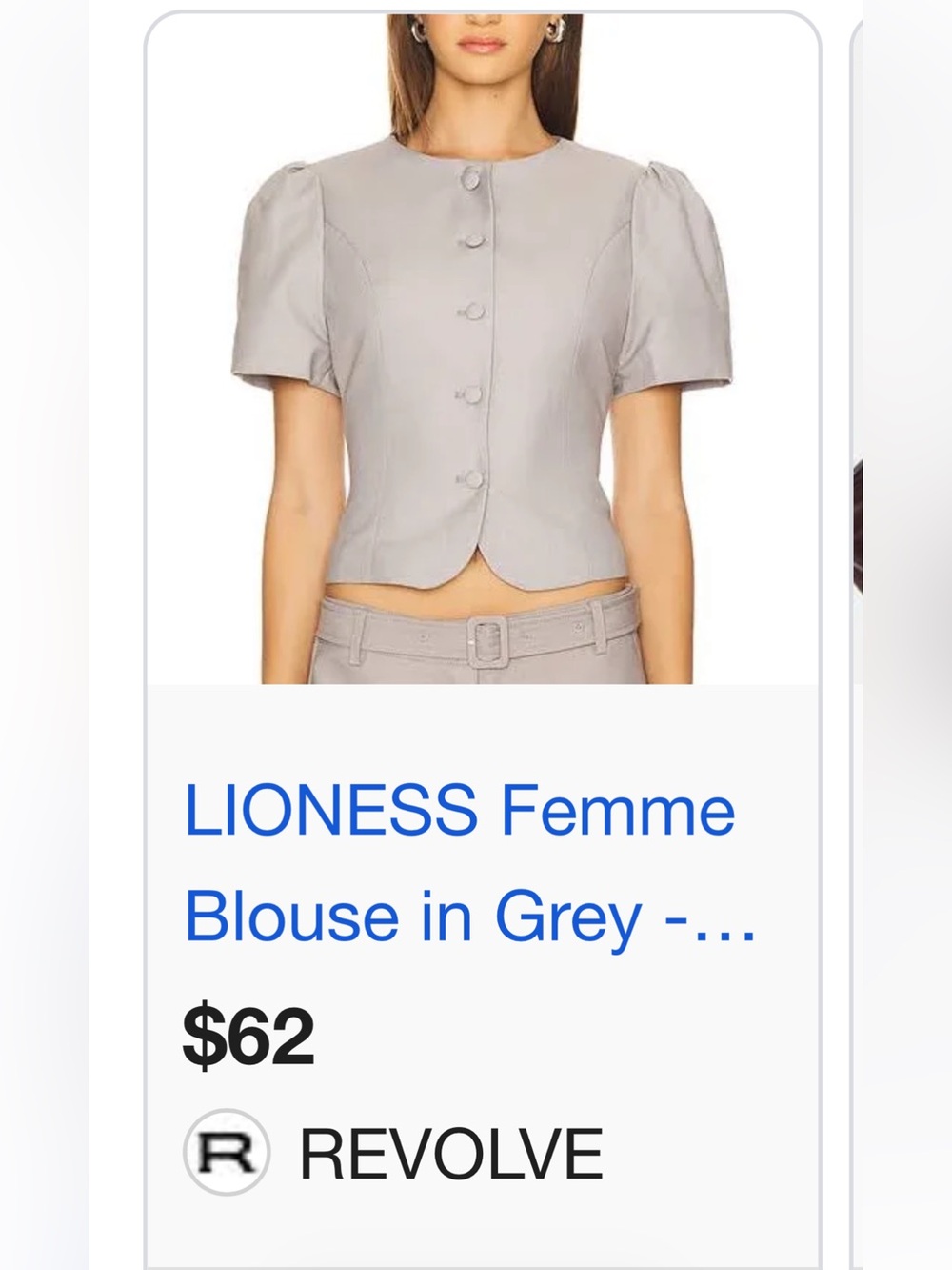 Lioness Taupe Short-Sleeve Button Front Blazer